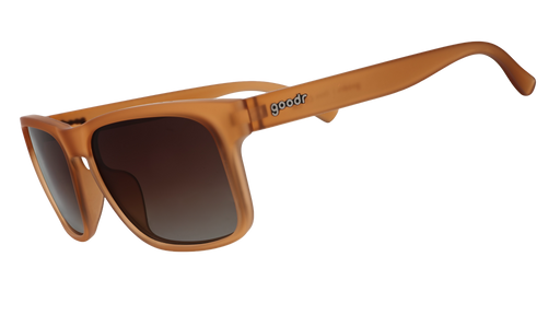 Three-quarter angle view of rich brown Grand Gs with brown-gray gradient lenses.