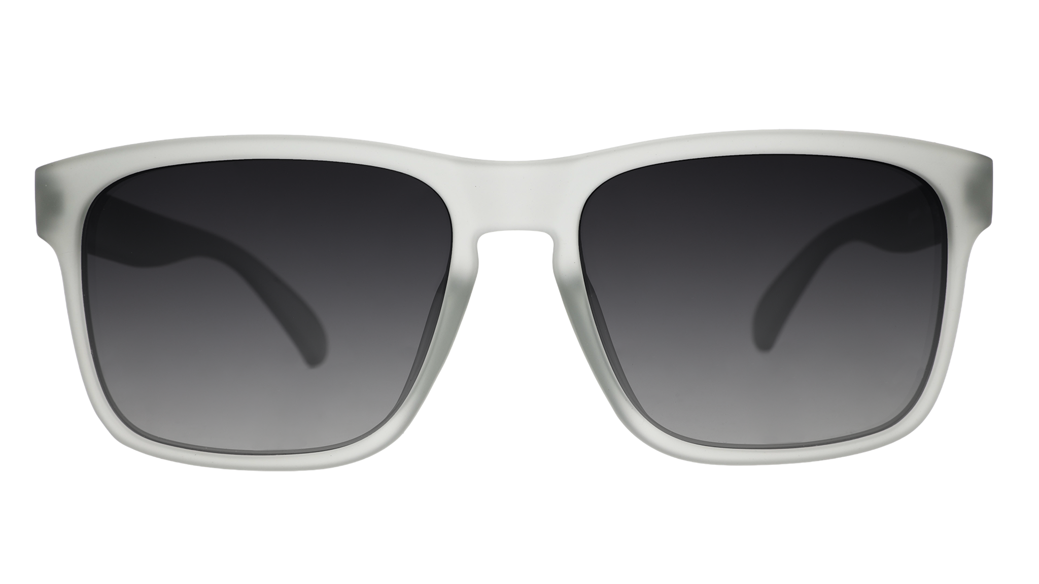 Front view of translucent gray Grand Gs with black gradient lenses.