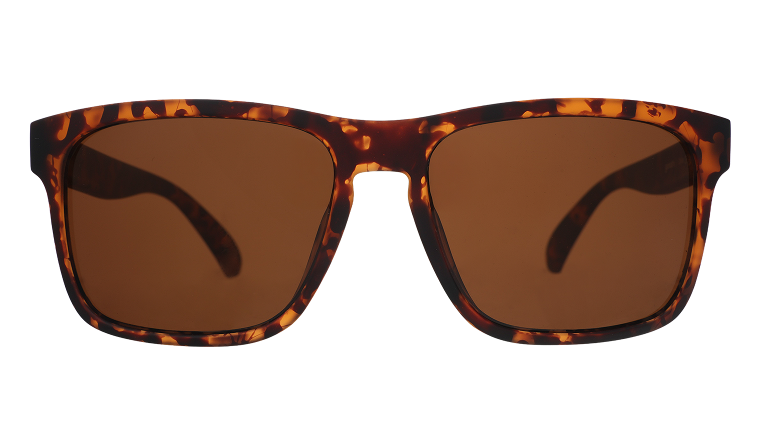 Front view of brown tortoiseshell Grand Gs with brown non-reflective lenses.