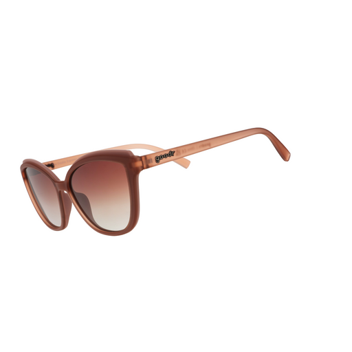 Brown sunglasses with gradient lenses on a white background