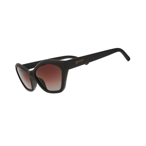 Black sunglasses with gradient lenses on a white background